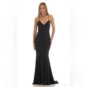 Jocie Open Back Maxi Dress in Black